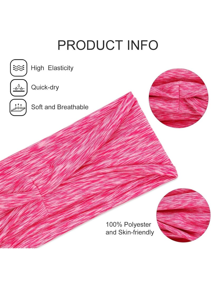 ChicAbode Workout Headbands for Women, Non Slip Sport Sweatbands, 6 Packs Wide Elastic Head Bands Hairbands for Yoga Running Fitness Gym Athletic Hair Accessories - Image 2